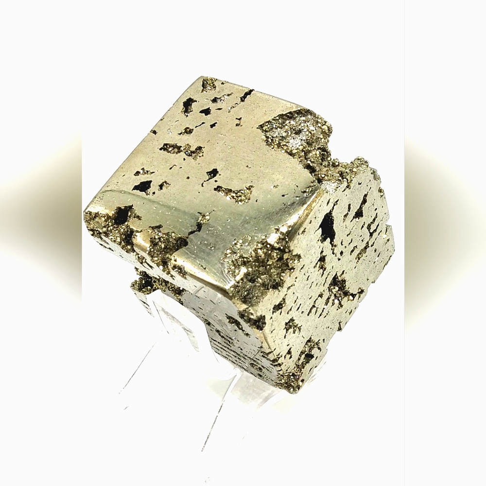 Gleaming & Glittering Golden Pyrite Cube with Lots of Sparkling Druzy